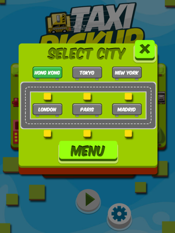 Taxi Pickup Game Select City Screenshot.