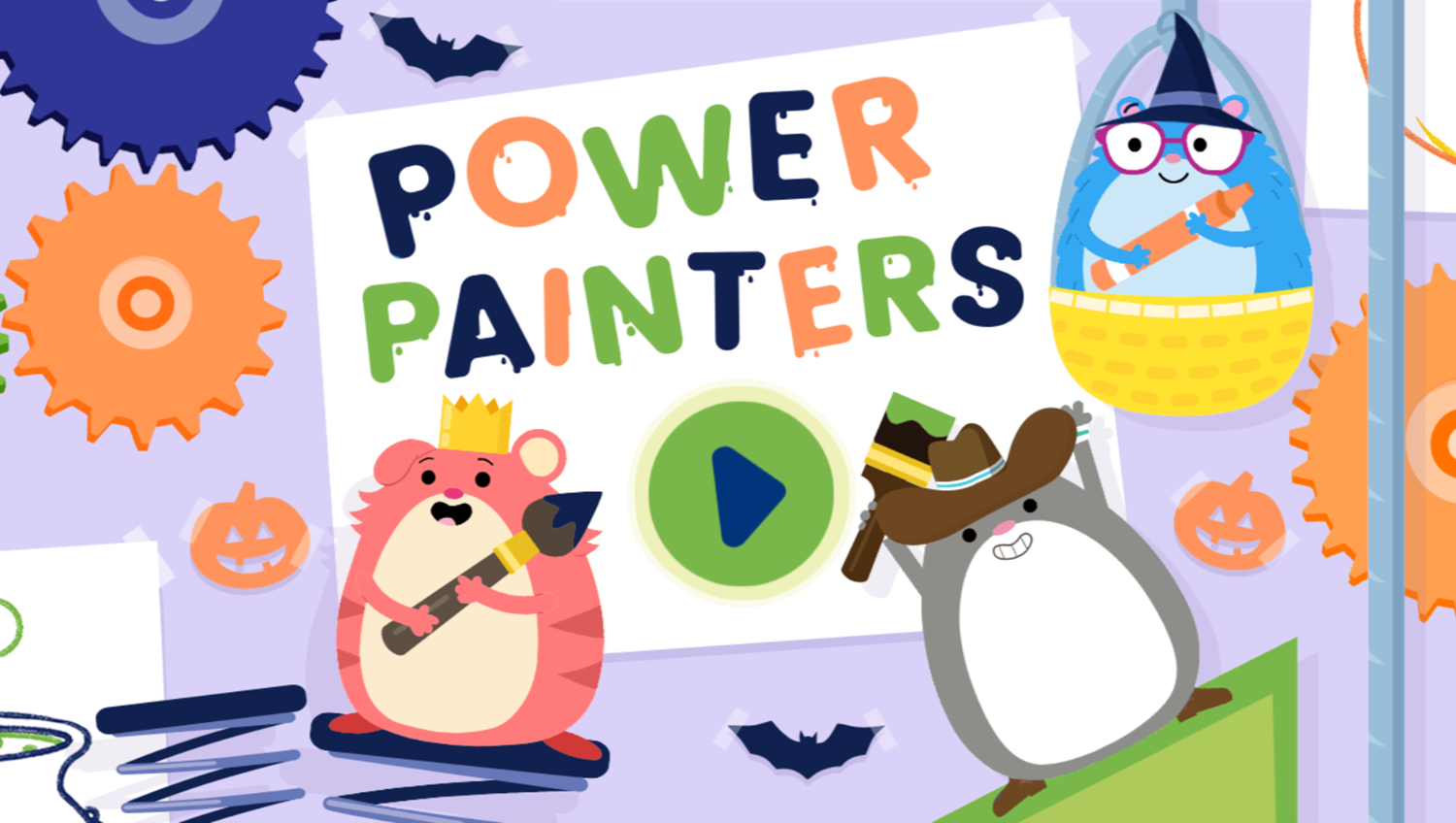 Team Hamster Power Painters Game Welcome Screen Screenshot.