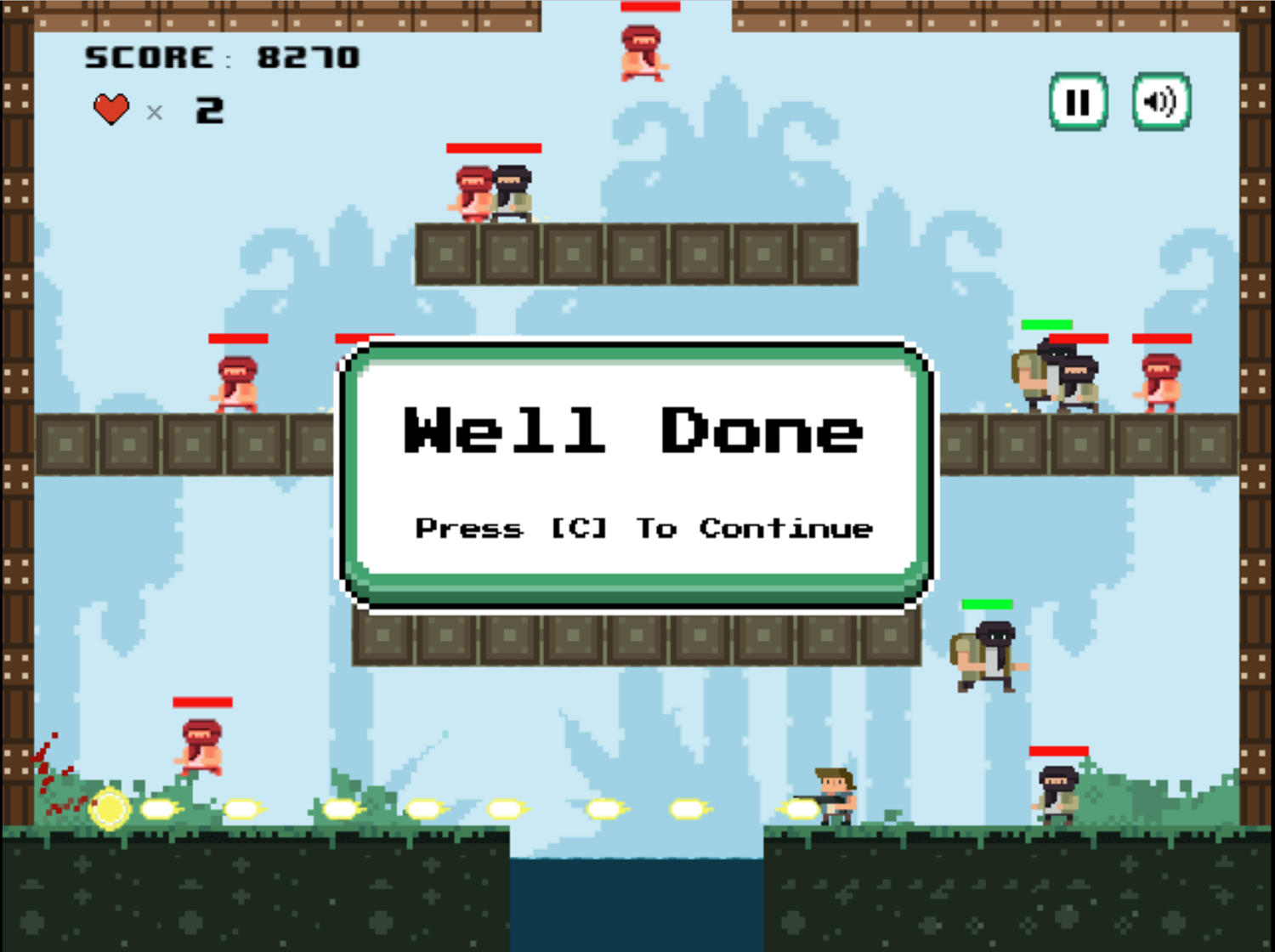 Team Kaboom Game Level Complete Screen Screenshot.