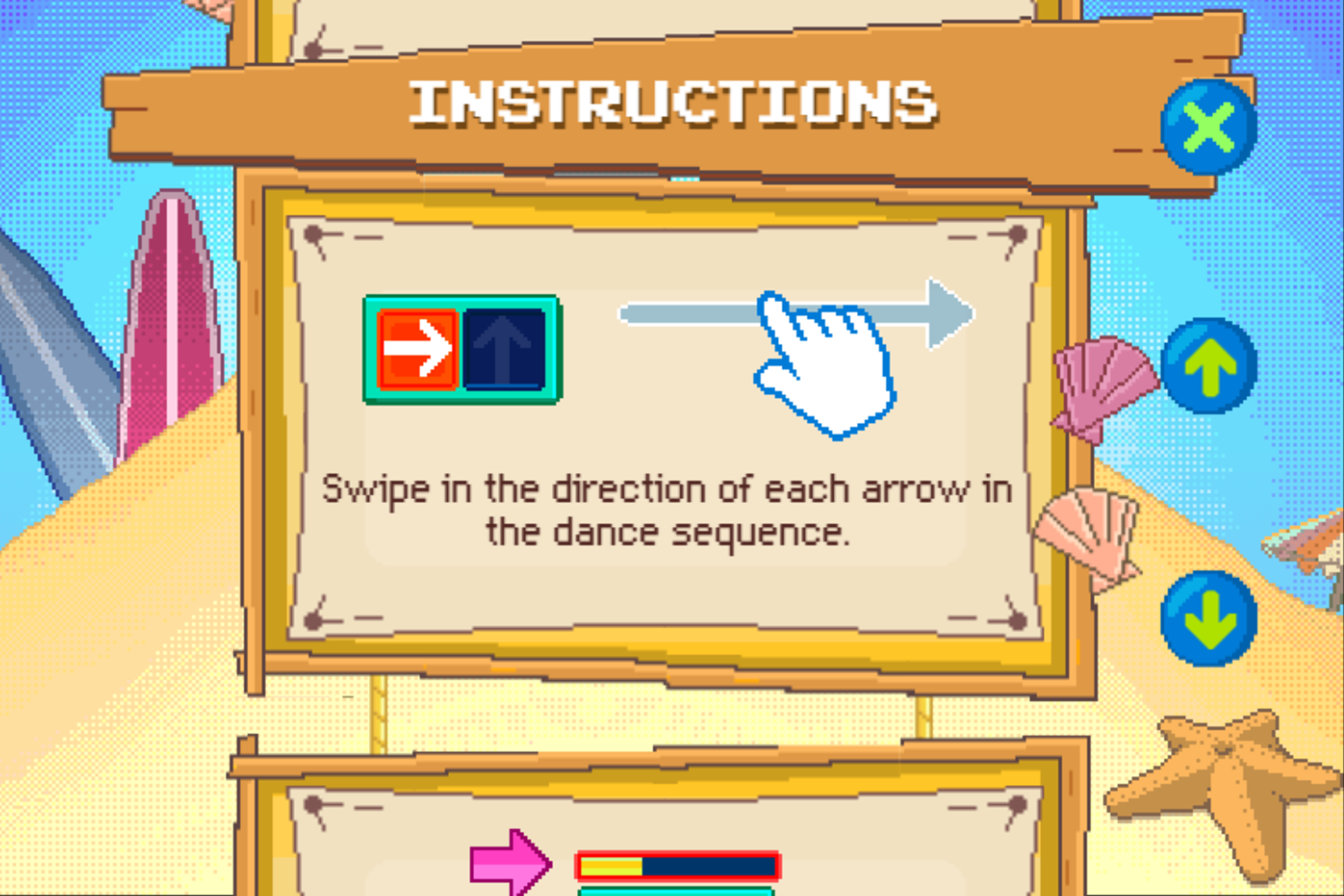 Teen Beach 2 Beach Bop Adventure Game Instructions Screenshot.