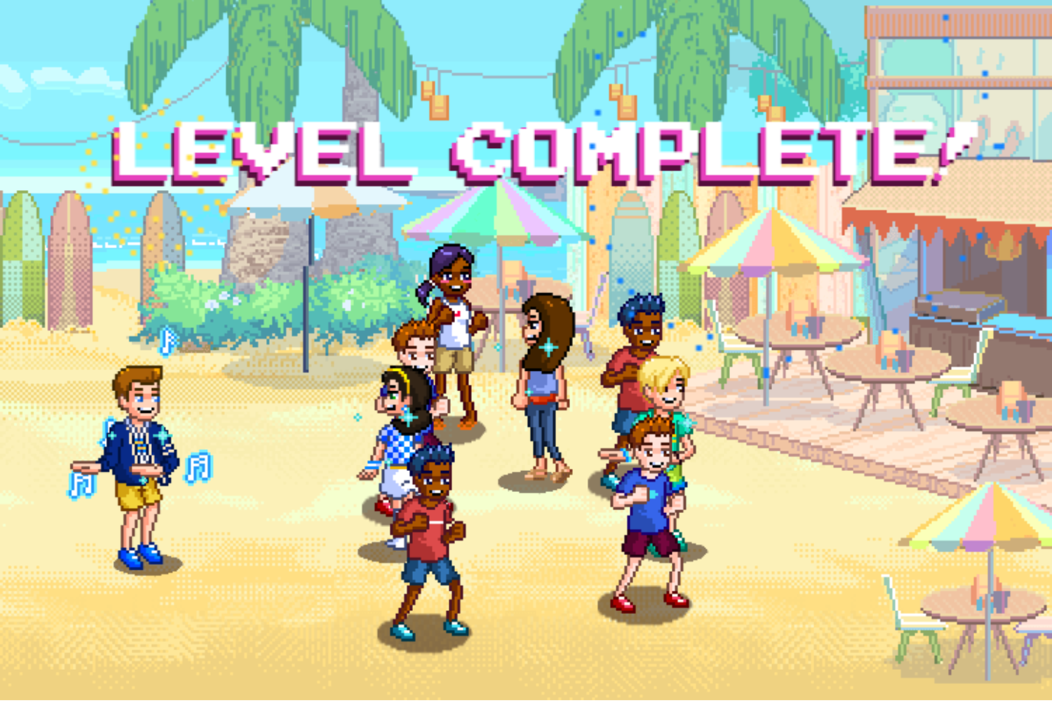 Teen Beach 2 Beach Bop Adventure Game Level Complete Screenshot.