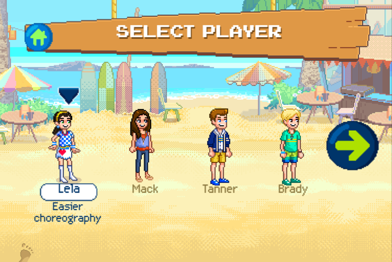 Teen Beach 2 Beach Bop Adventure Game Select Player Screenshot.