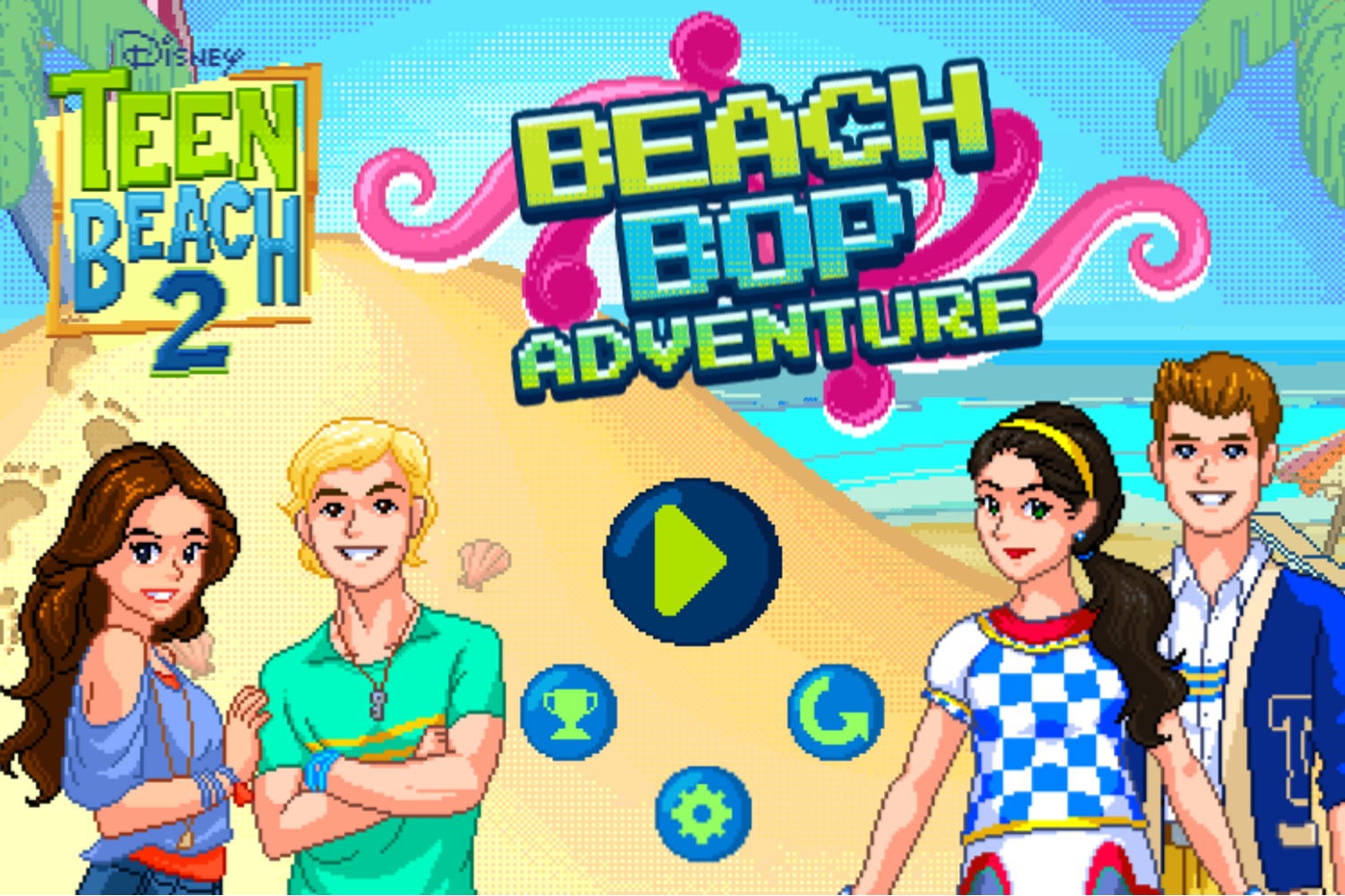 Teen Beach 2 Beach Bop Adventure Game Welcome Screen Screenshot.