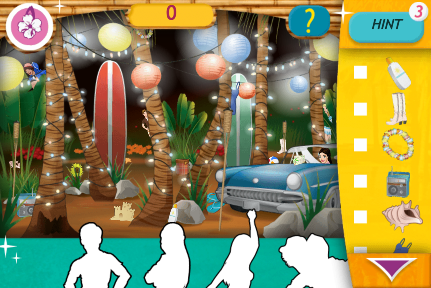 Teen Beach Movie Brady's Beach Scramble Game Screenshot.