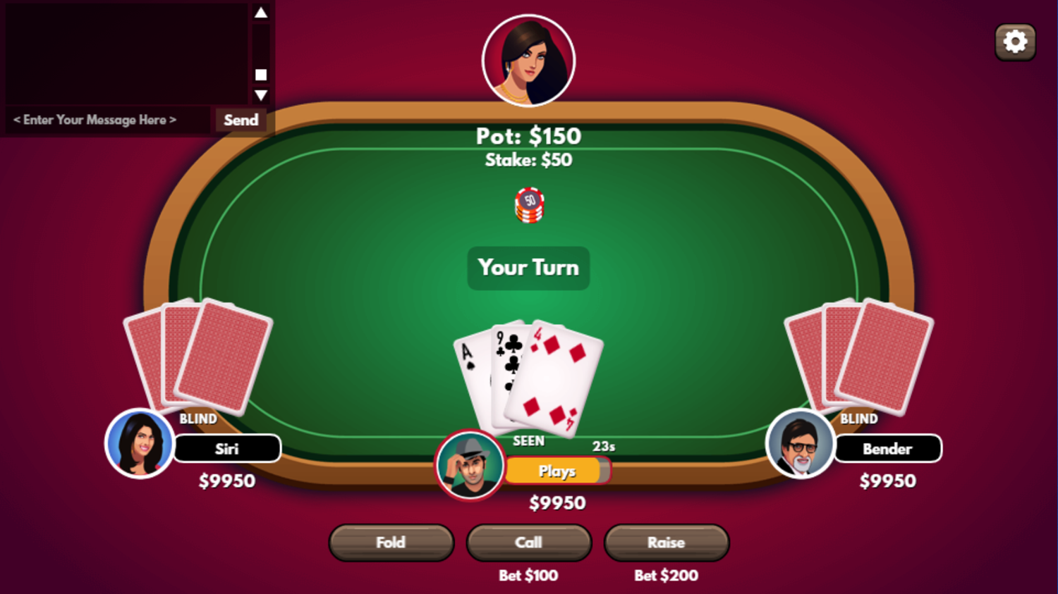 Teen Patti Game Play Screenshot.