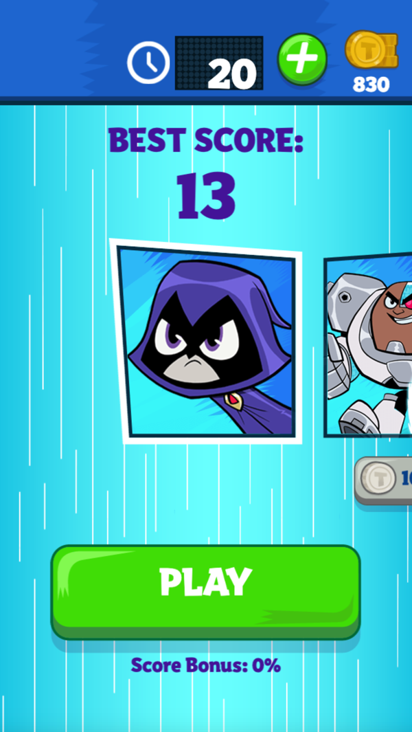 Teen Titans Characters Game Screenshot.