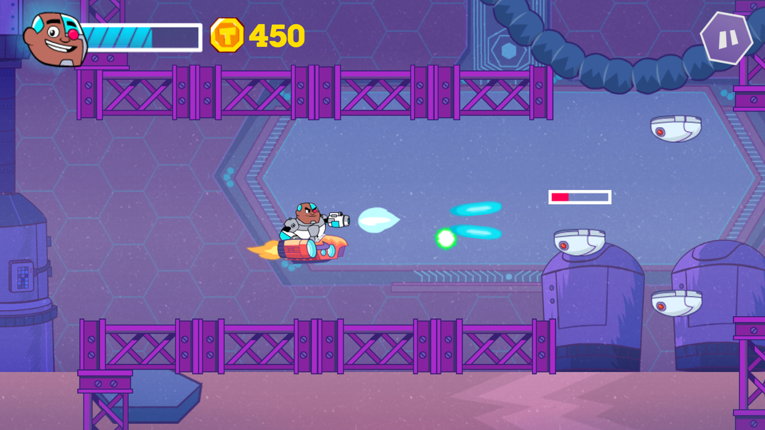 Teen Titans Go Attack of the Drones Game Control Cyborg Screenshot.