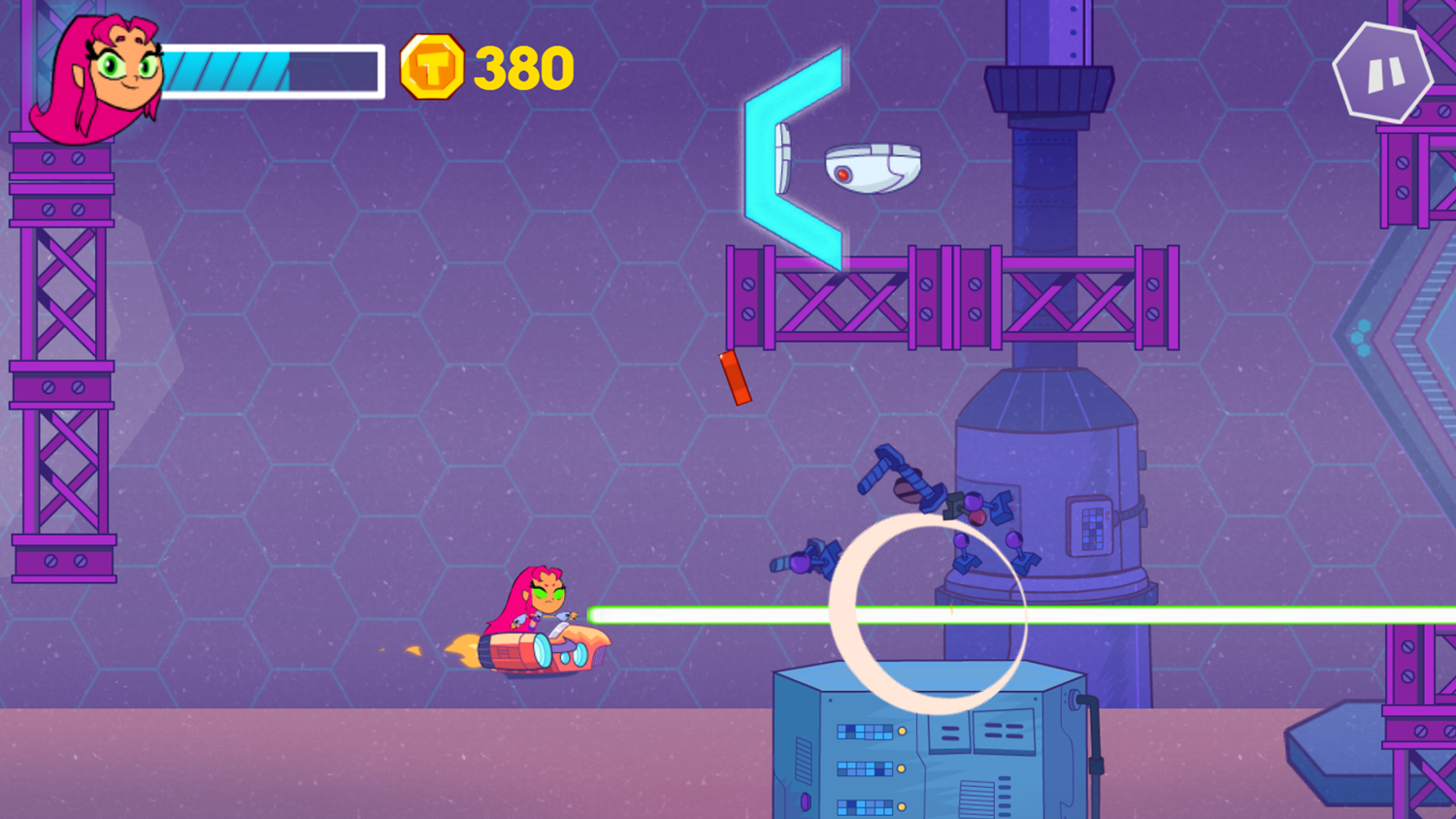 Teen Titans Go Attack of the Drones Game Control Starfire Screenshot.