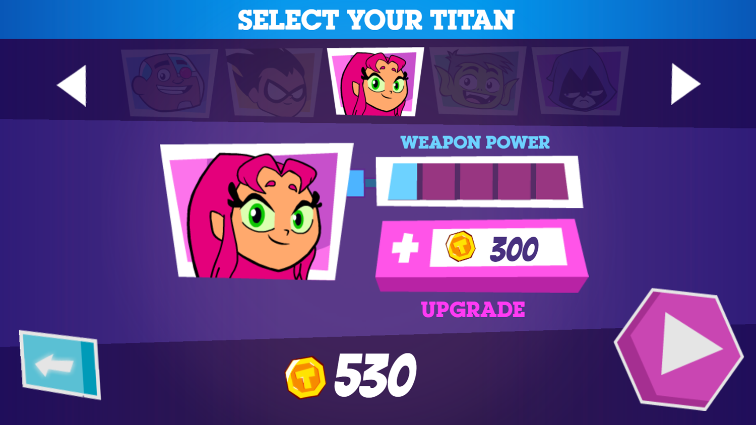 Teen Titans Go Attack of the Drones Game Select Your Titan Screenshot.