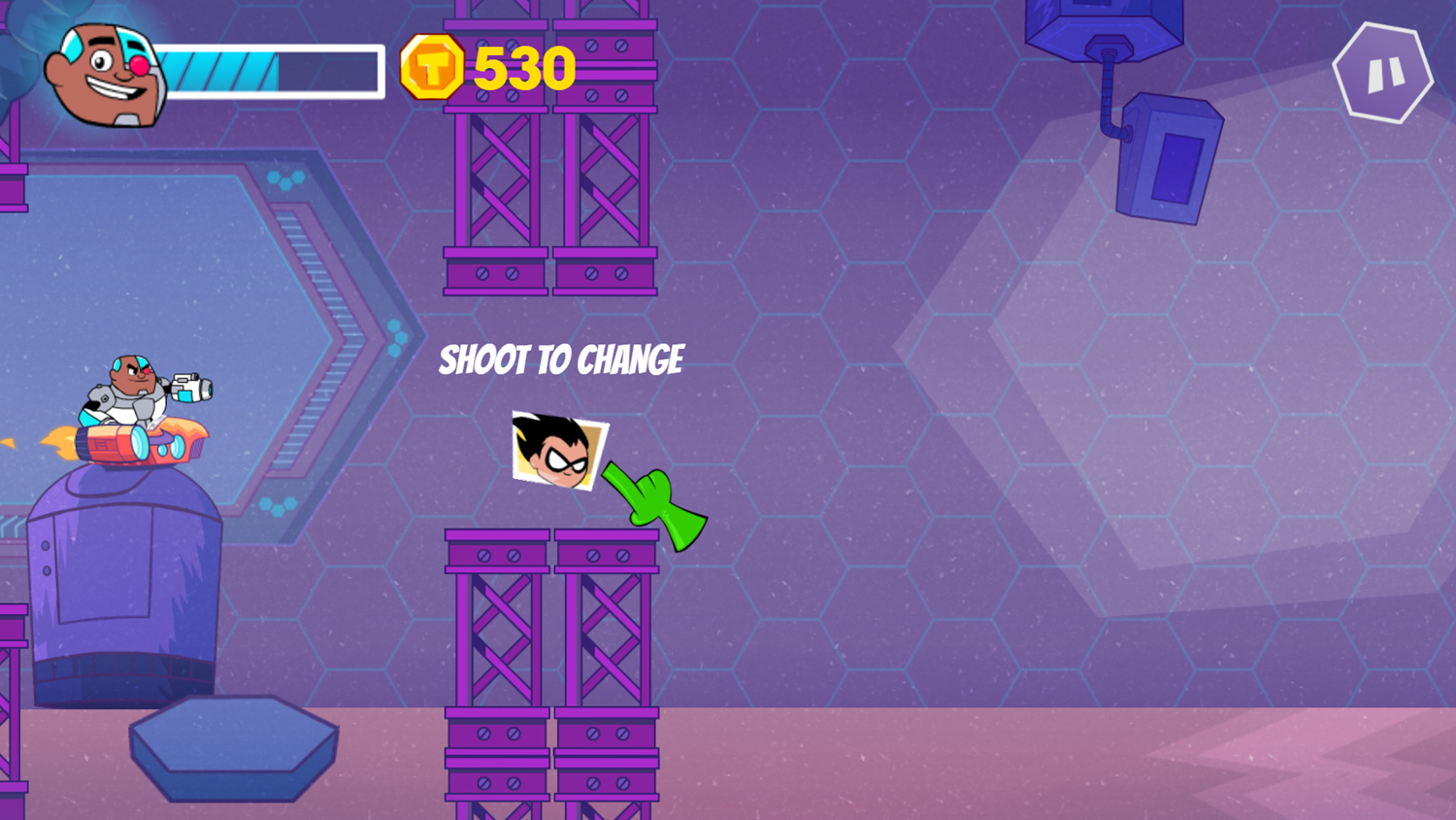 Teen Titans Go Attack of the Drones Game Shoot To Change Screenshot.