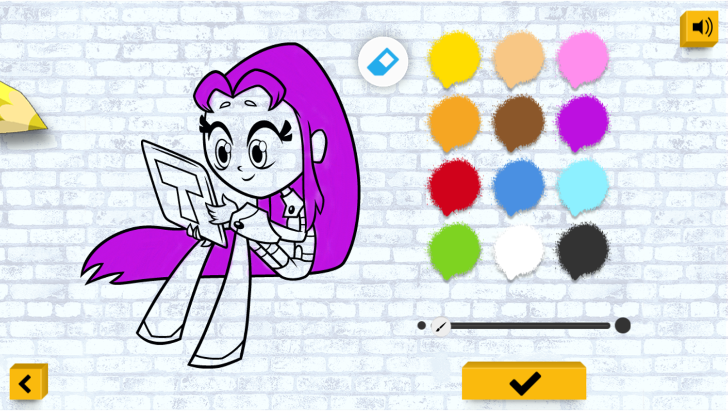 Teen Titans Go Color In Game Coloring Process Screenshot.