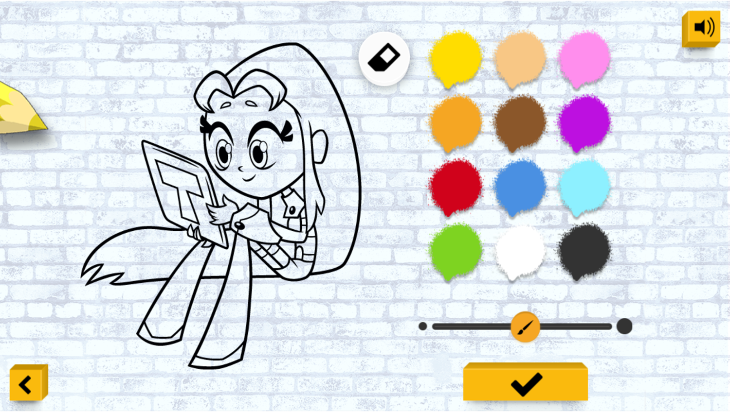 Teen Titans Go Color In Game Coloring Start Screenshot.