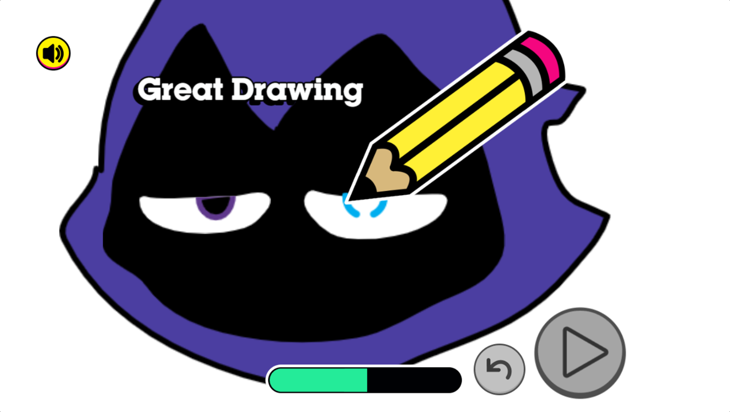 Teen Titans Go How to Draw Raven Game Sketching Screenshot.