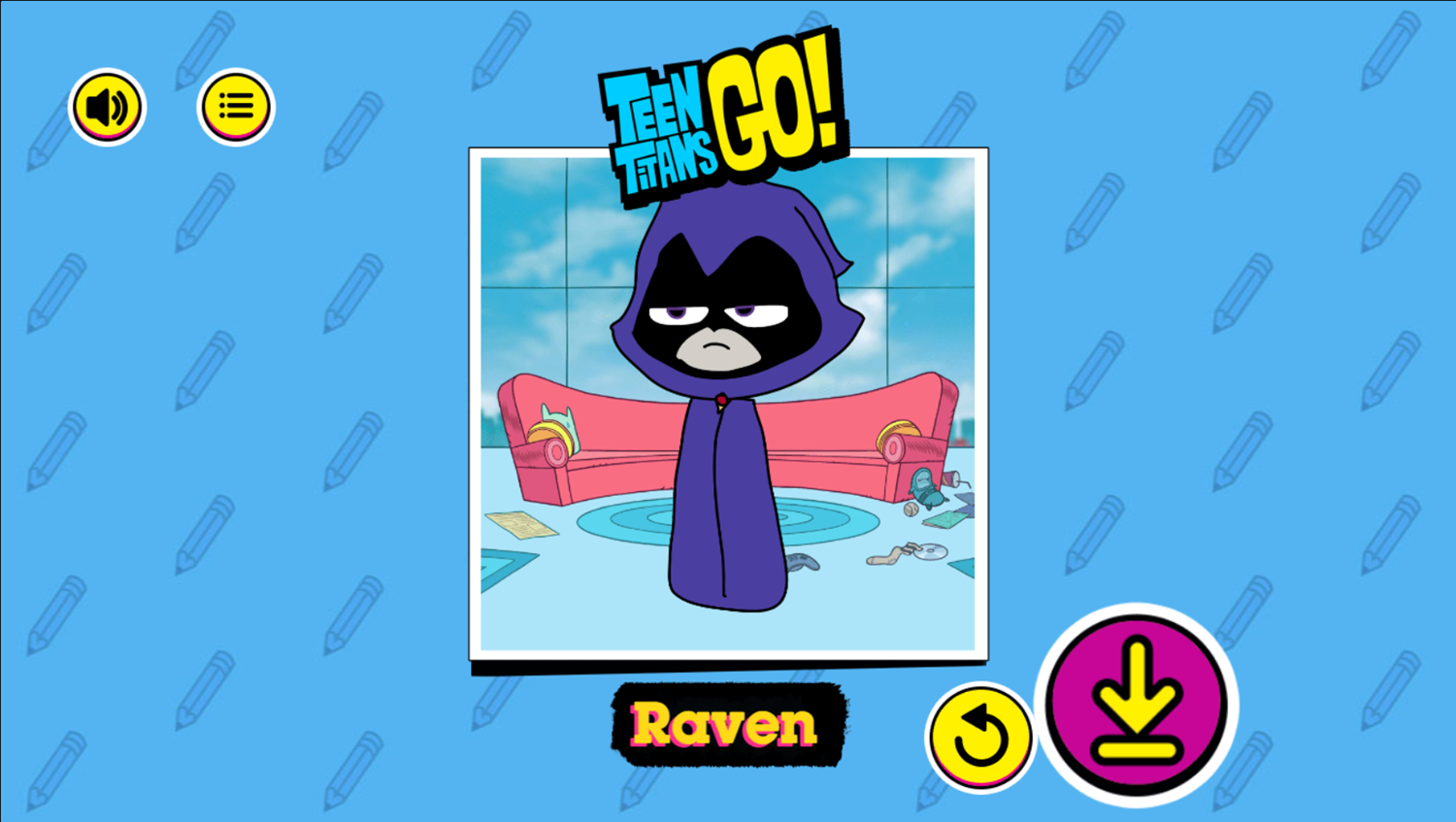 Teen Titans Go How to Draw Teen Titans Go Game Draw Raven Complete Screenshot.