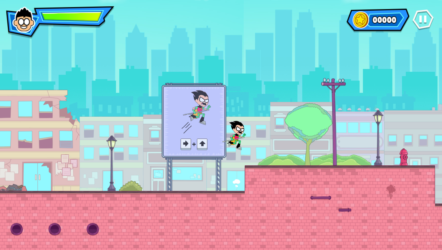 Teen Titans Go Jump City Rescue Game How To Jump Screenshot.