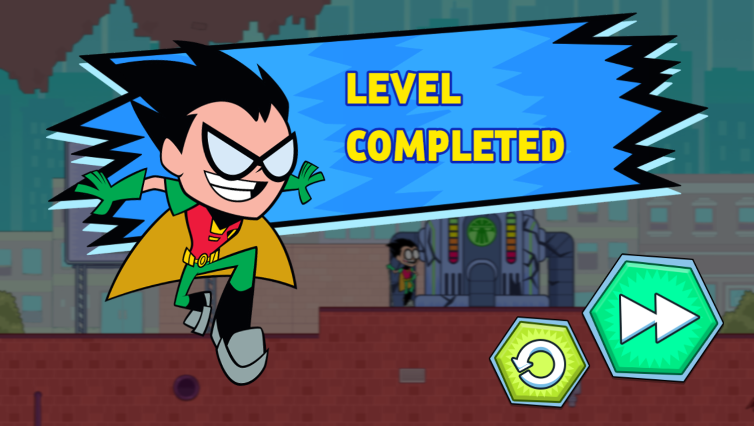 Teen Titans Go Jump City Rescue Game Level Completed Screenshot.