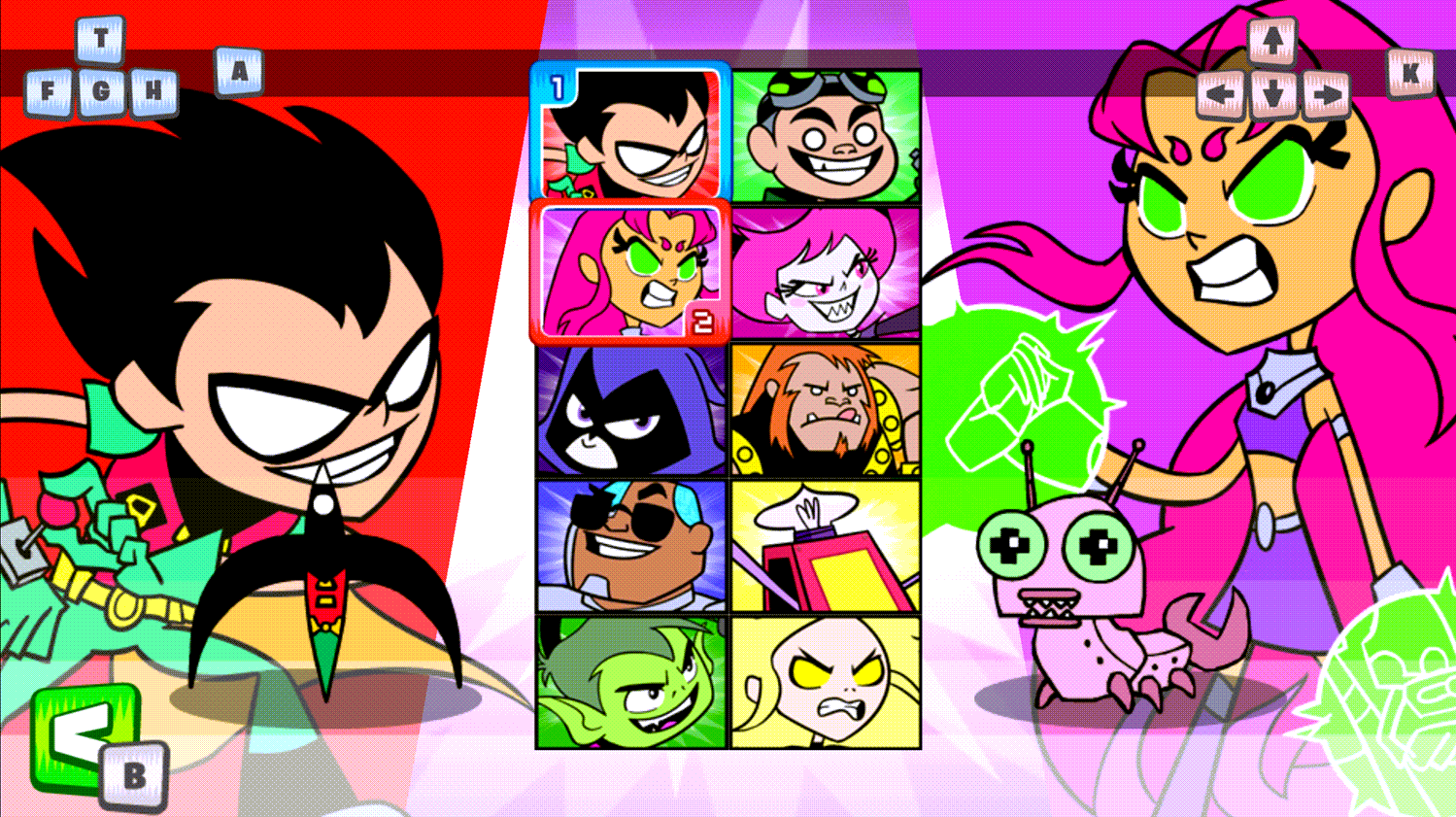 Teen Titans Go Jump Jousts 2 Player Mode With All Characters Unlocked Screenshot.