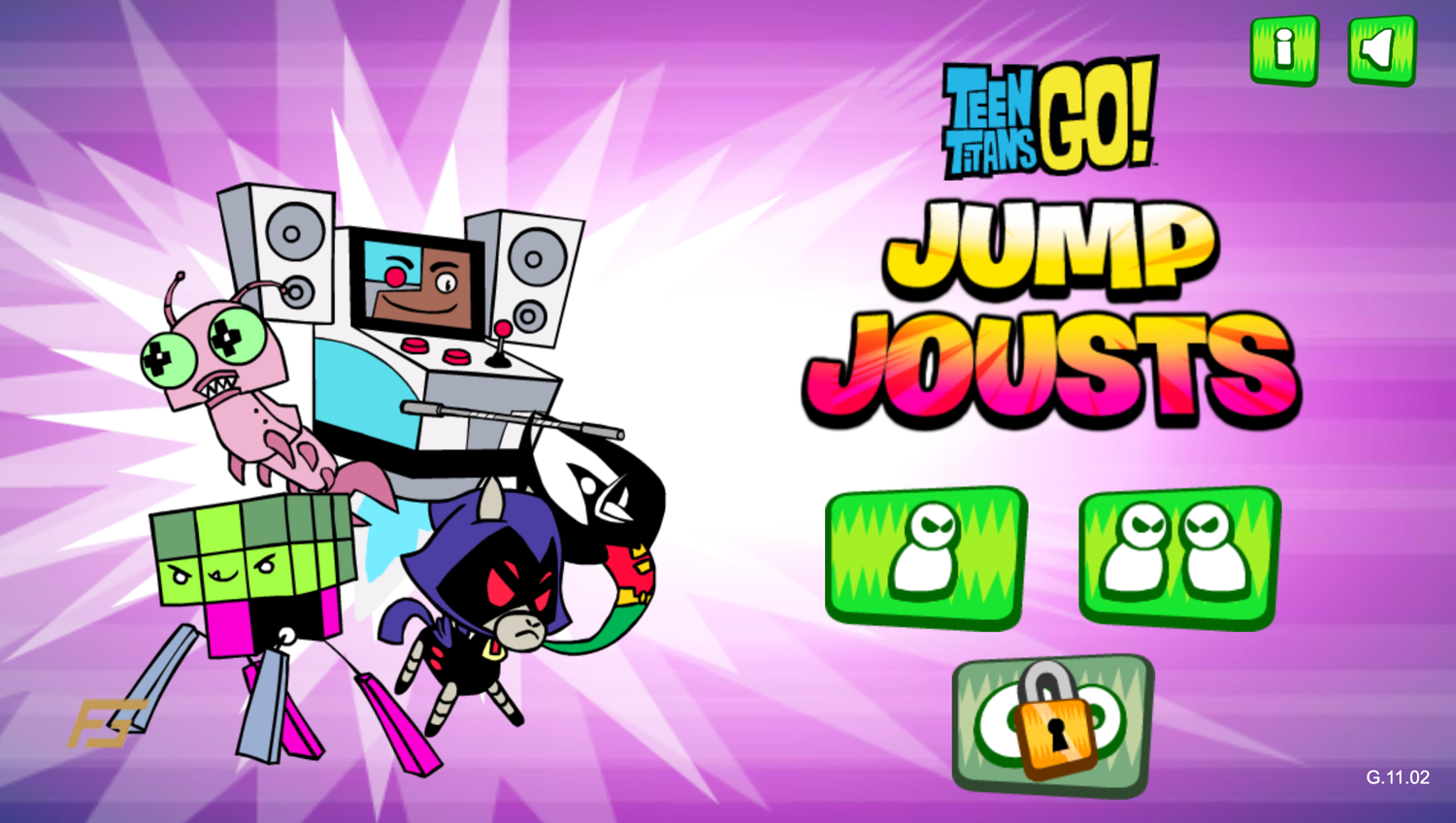 Teen Titans Go Jump Jousts Player Select Screen Screenshot.