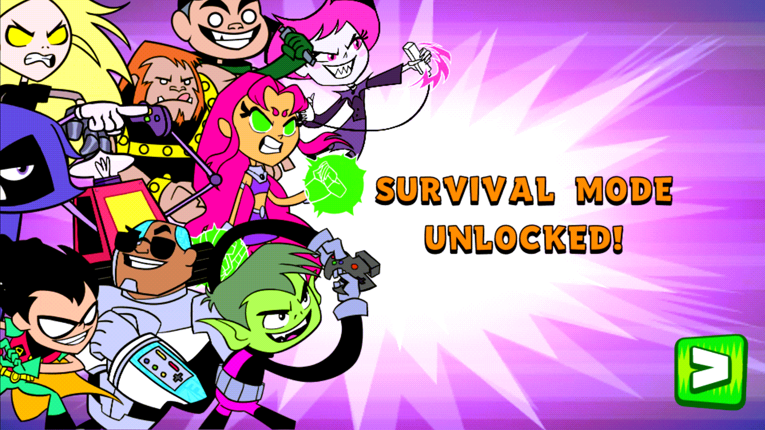 Teen Titans Go Jump Jousts Survival Mode Unlocked Screenshot.