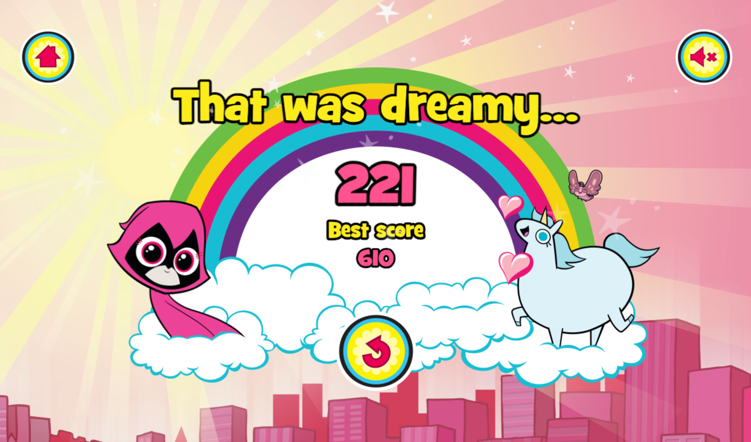 Teen Titans Go Ravens Rainbow Dreams Welcome Screen Screenshot.