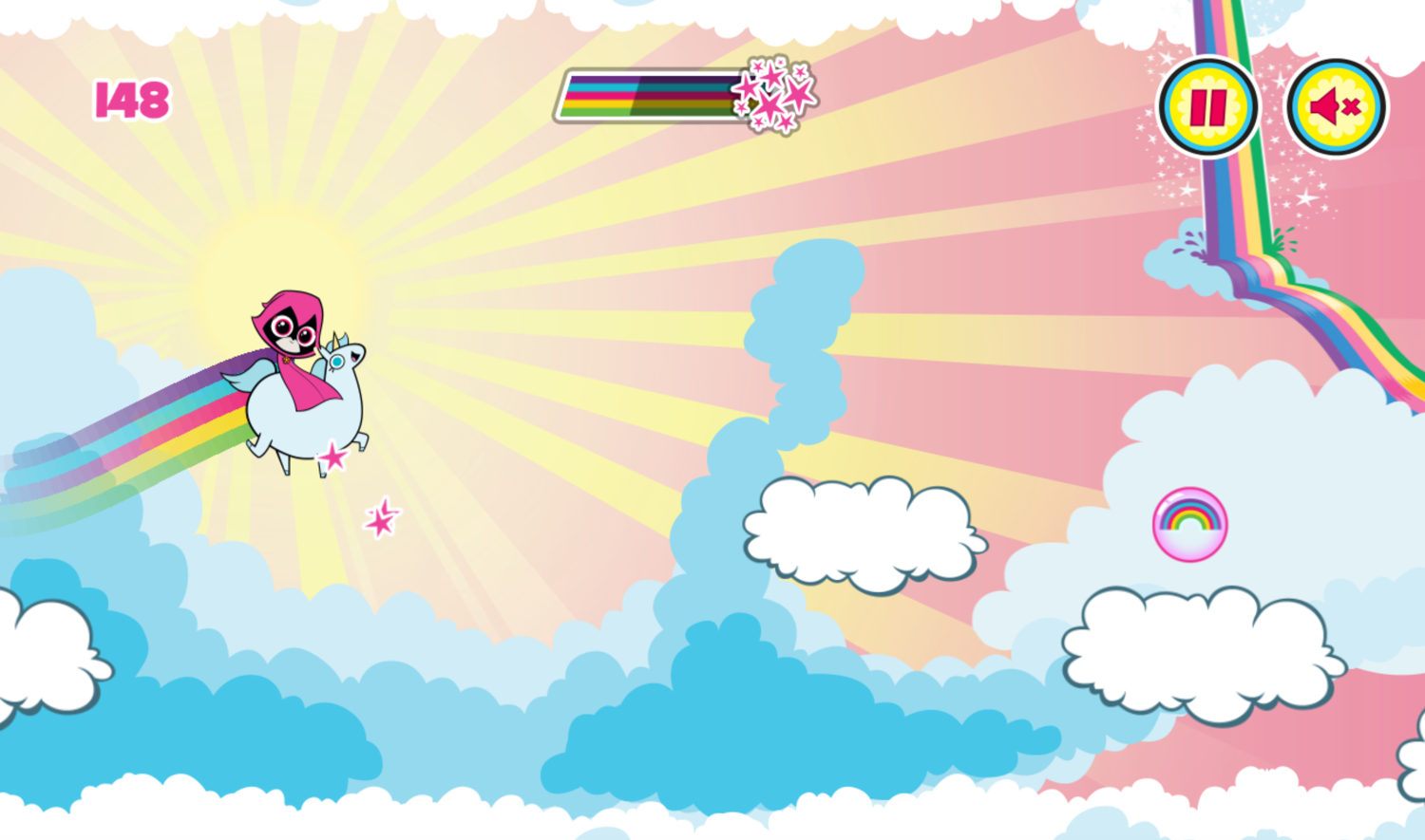 Teen Titans Go Ravens Rainbow Dreams In Game Screen Screenshot.