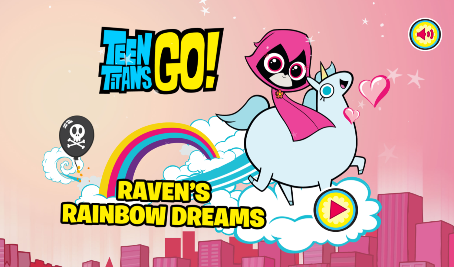 Teen Titans Go Ravens Rainbow Dreams Welcome Screen Screenshot.