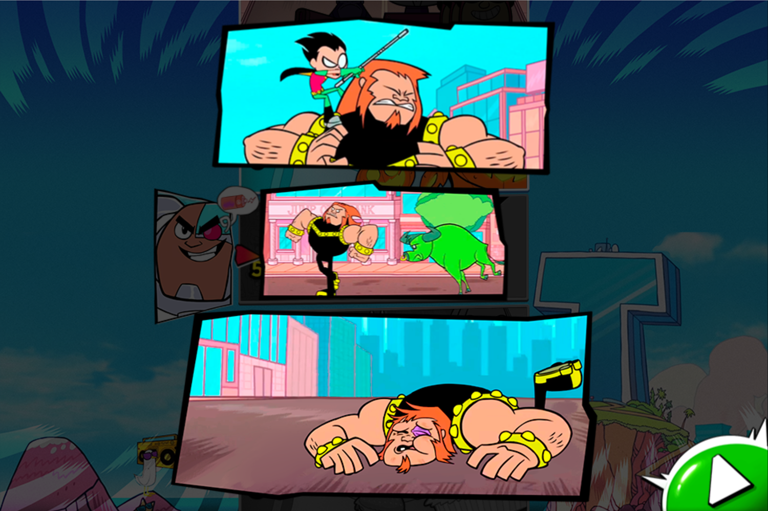 Teen Titans Go Level 5 Boss Comic Screenshot.