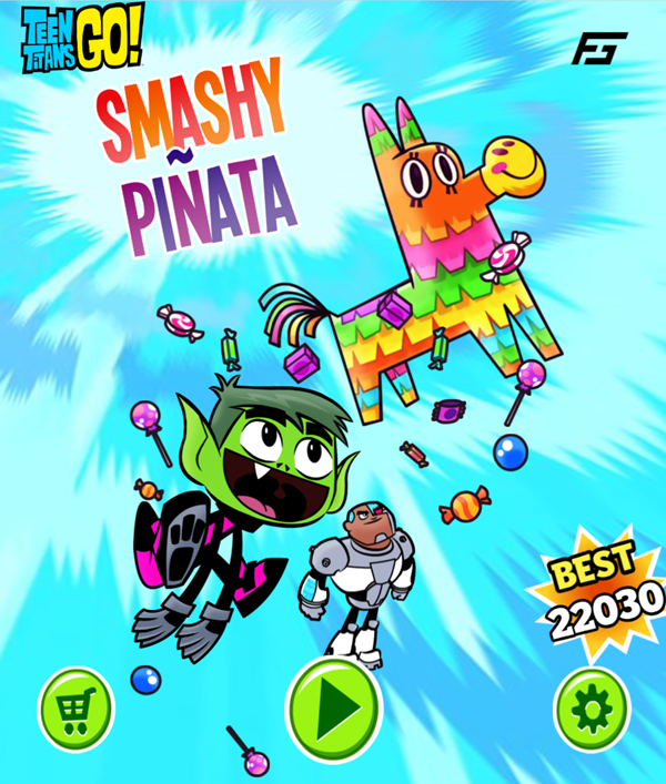 Teen Titans Go Smashy Pinata Welcome Screen Screenshot.