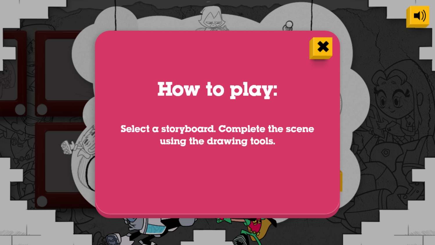 Teen Titans Go Storyboard Game How To Play Screenshot.