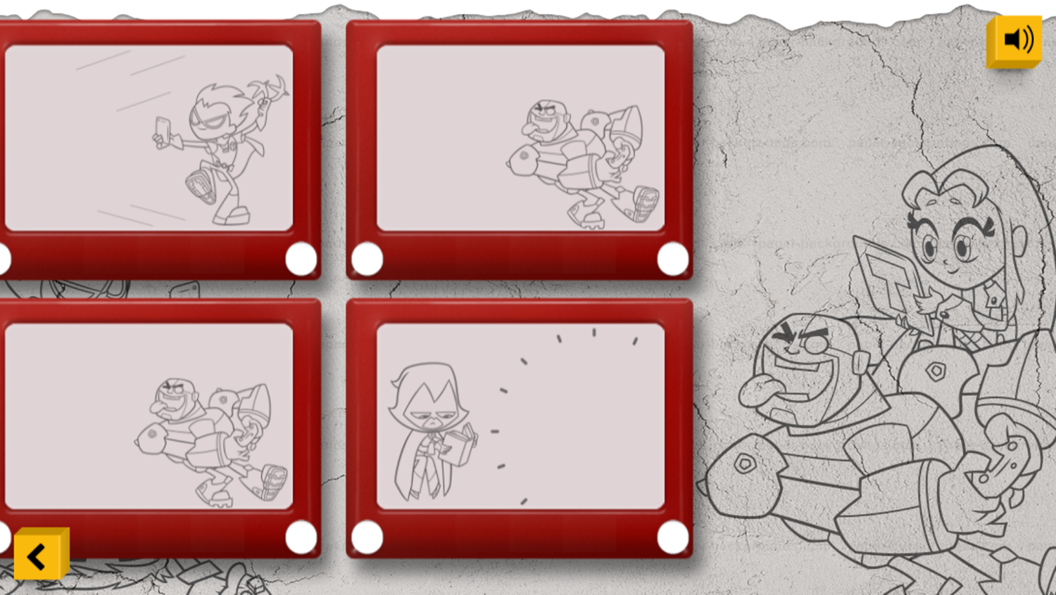 Teen Titans Go Storyboard Game Select Artwork Screenshot.