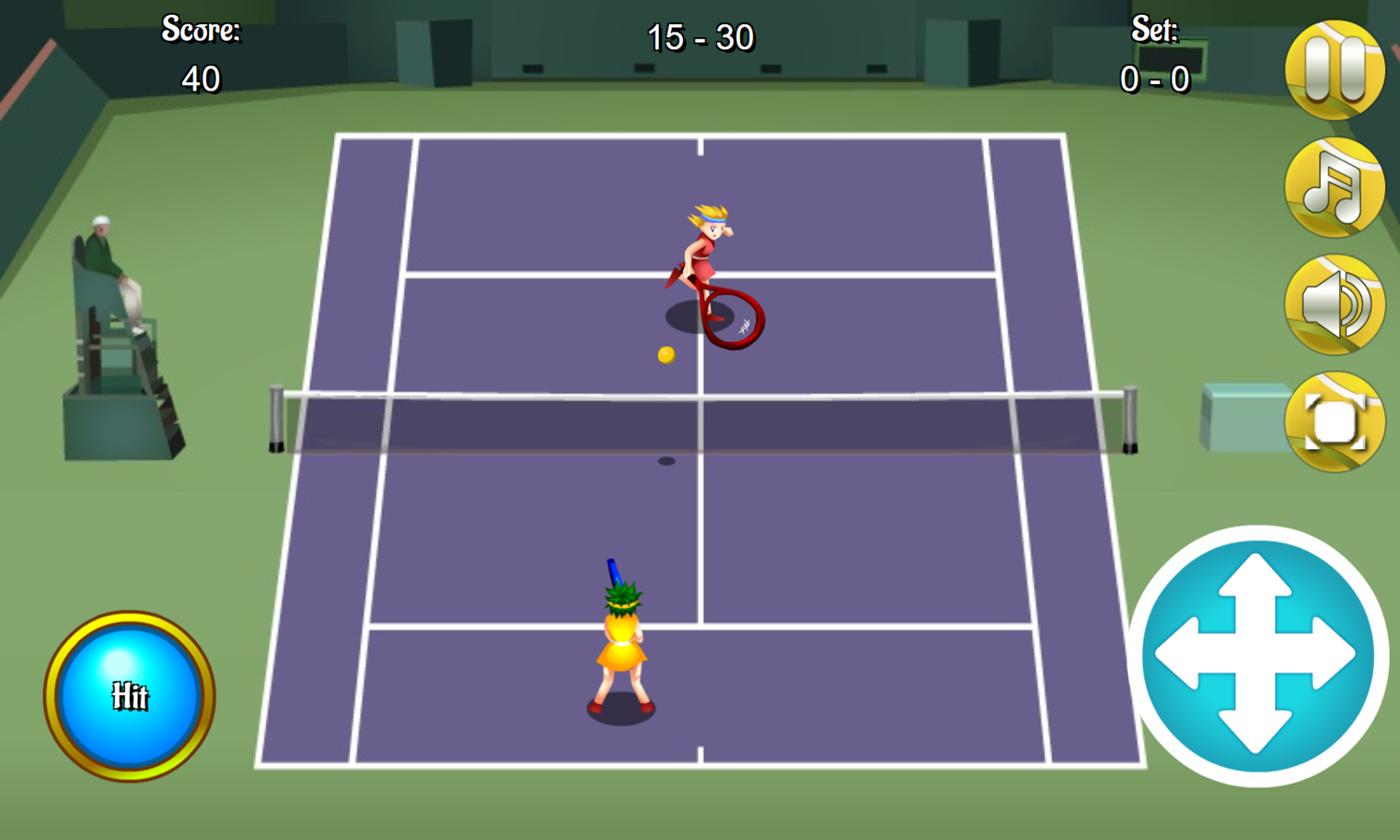 Tennis Game Play Screenshot.