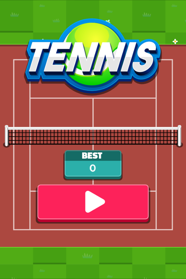 Tennis Game Welcome Screen Screenshot.