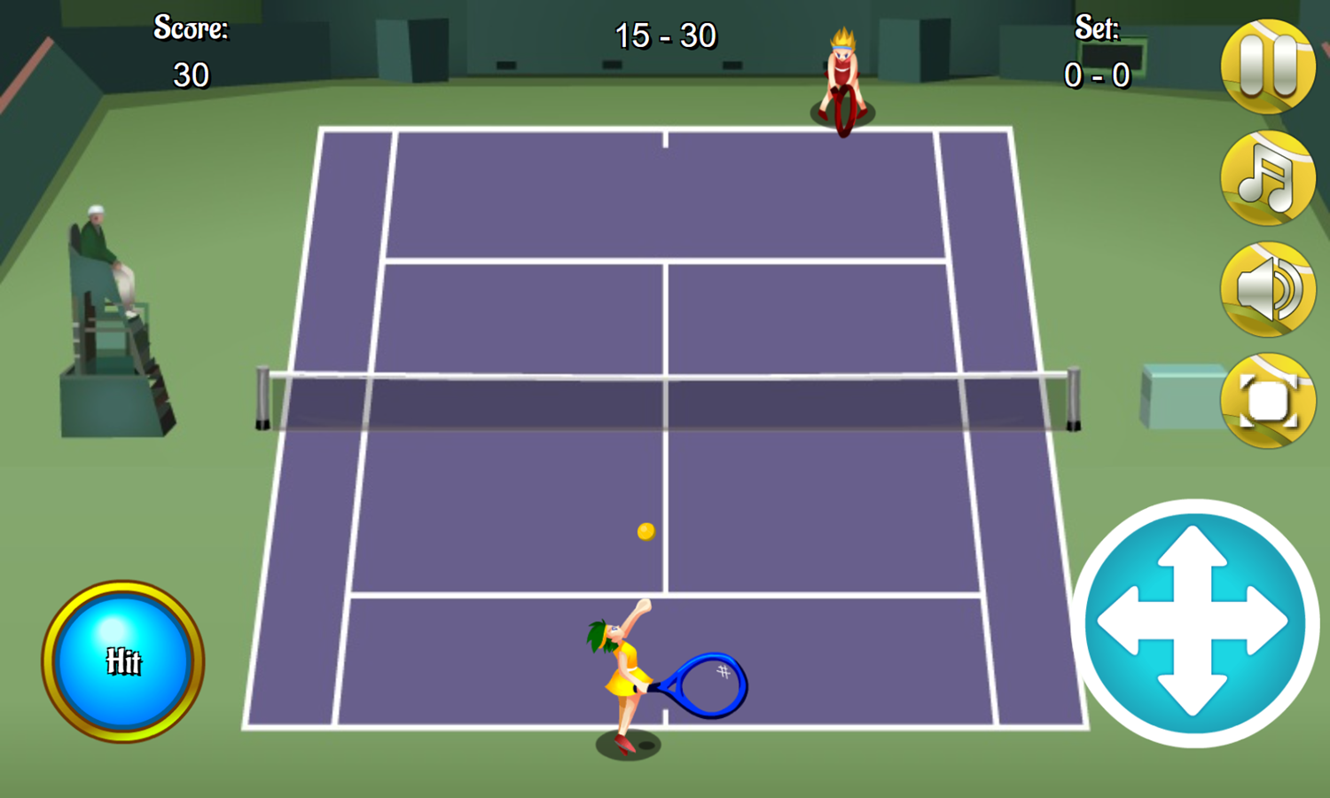 Tennis Game Serve Screenshot.