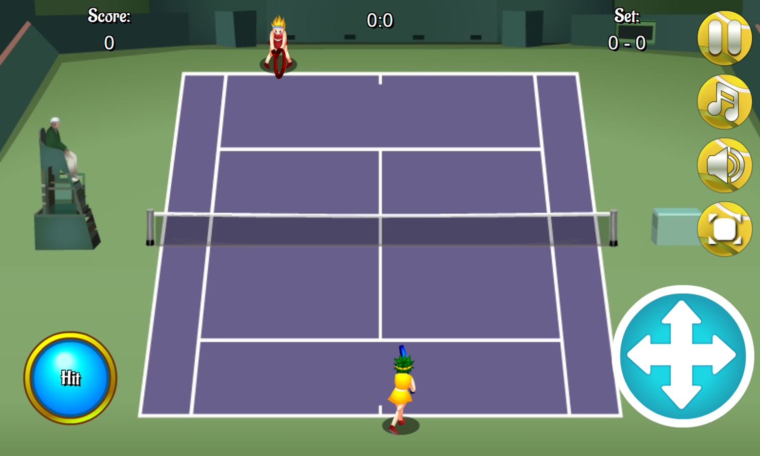 Tennis Game Start Screenshot.