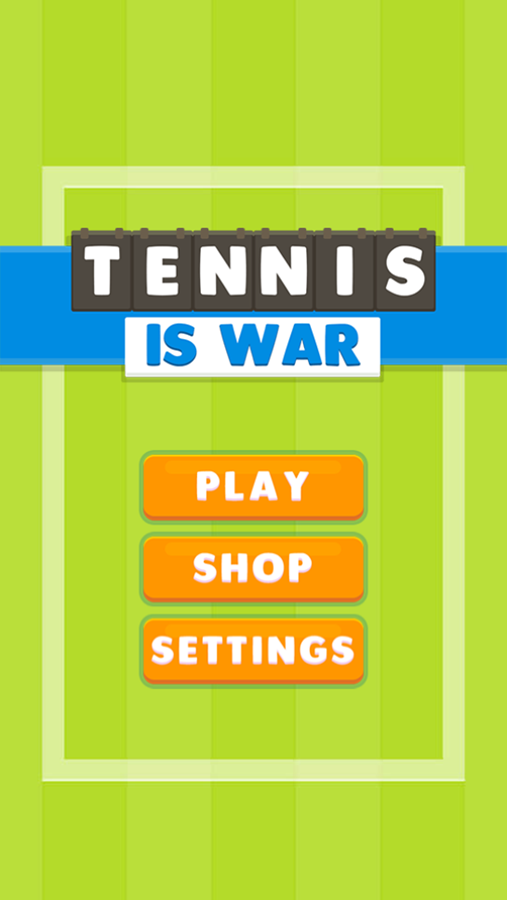 Tennis is War Game Welcome Screen Screenshot.
