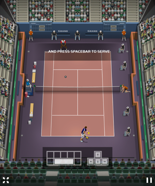 Tennis Open 2020 Game Instructions Screenshot.