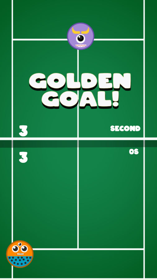 Tennis Space Game Golden Goal Overtime Screenshot.