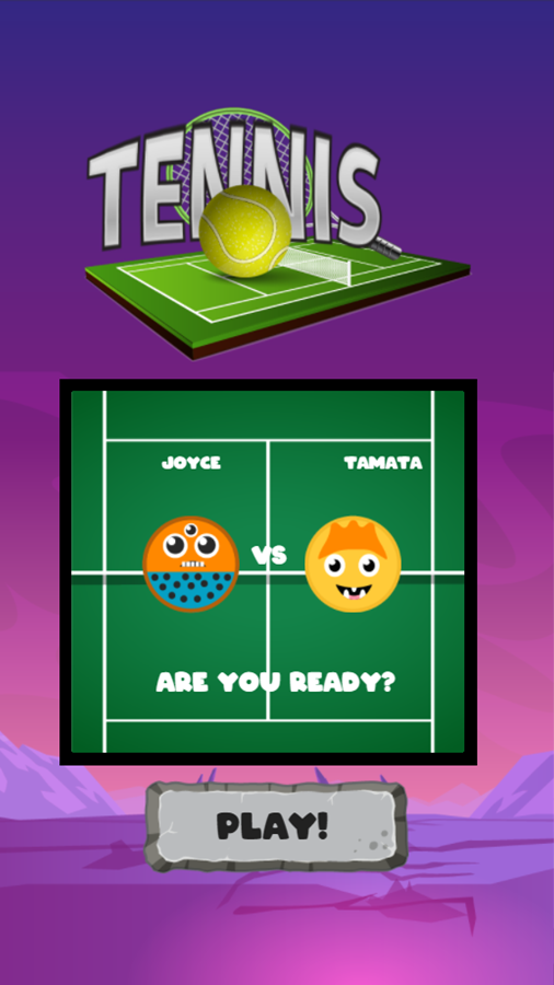 Tennis Space Game Play Match Screen Screenshot.