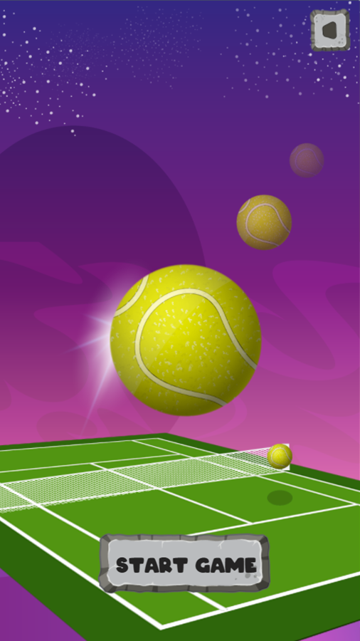 Tennis Space Start Game Screen Screenshot.