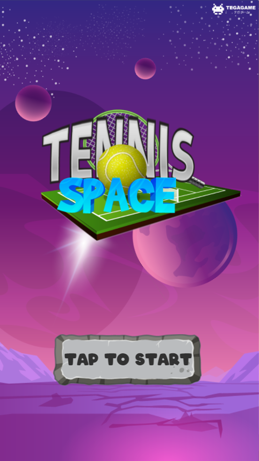 Tennis Space Game Welcome Screen Screenshot.