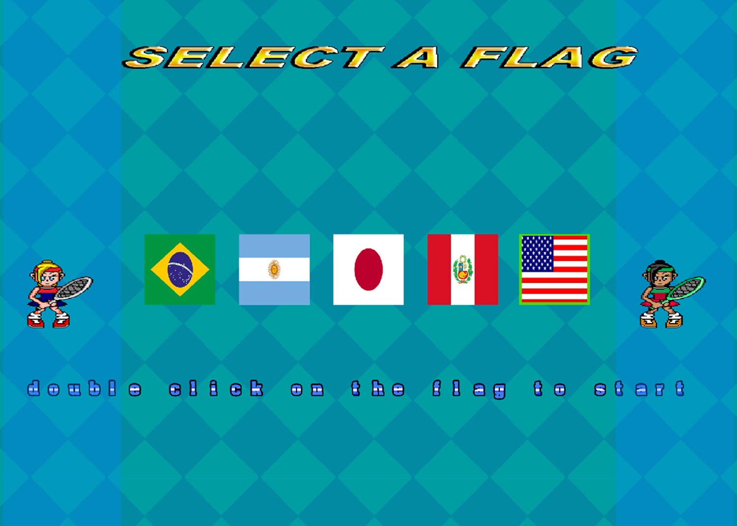 Tennis X Game Select Flag Screenshot.
