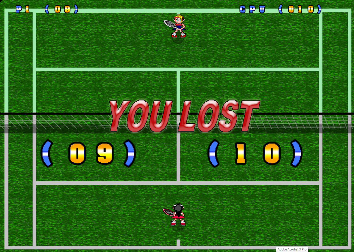 Tennis X Game You Lost Screenshot.