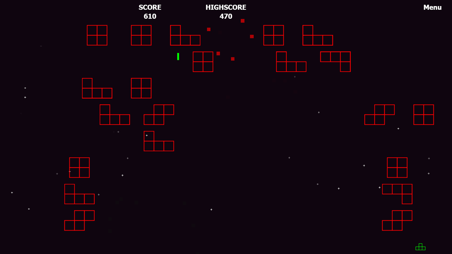 Tetris Invaders Game Over Screenshot.