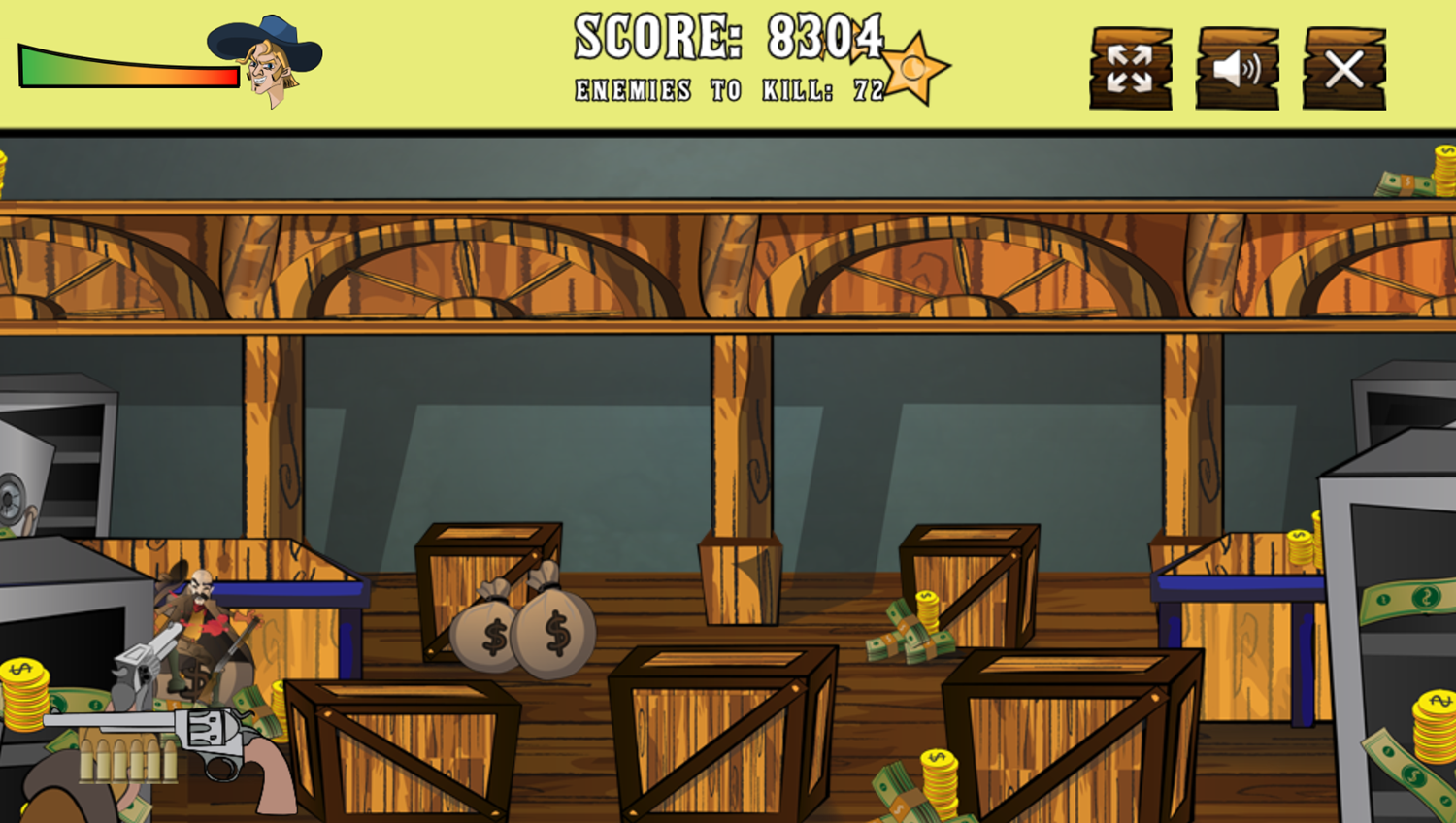 The Bandit Hunter Game Level Progress Screenshot.