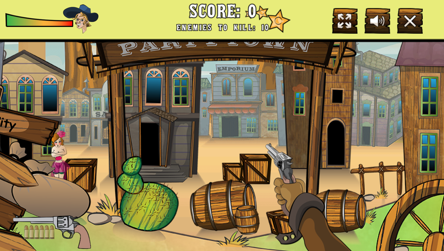 The Bandit Hunter Game Level Start Screenshot.