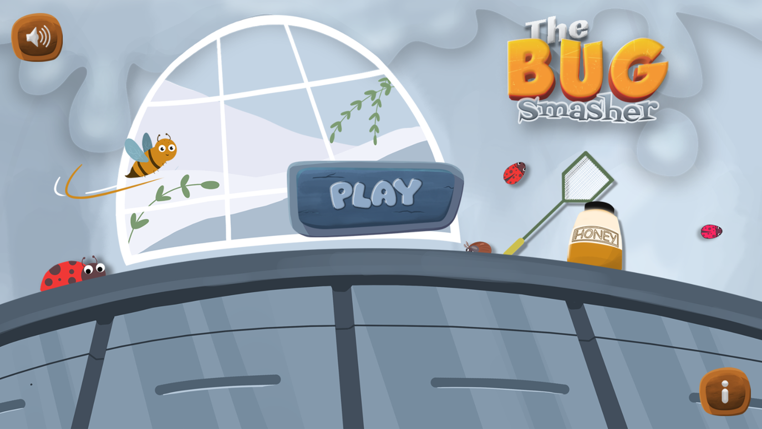 The Bug Smasher Game Welcome Screen Screenshot.