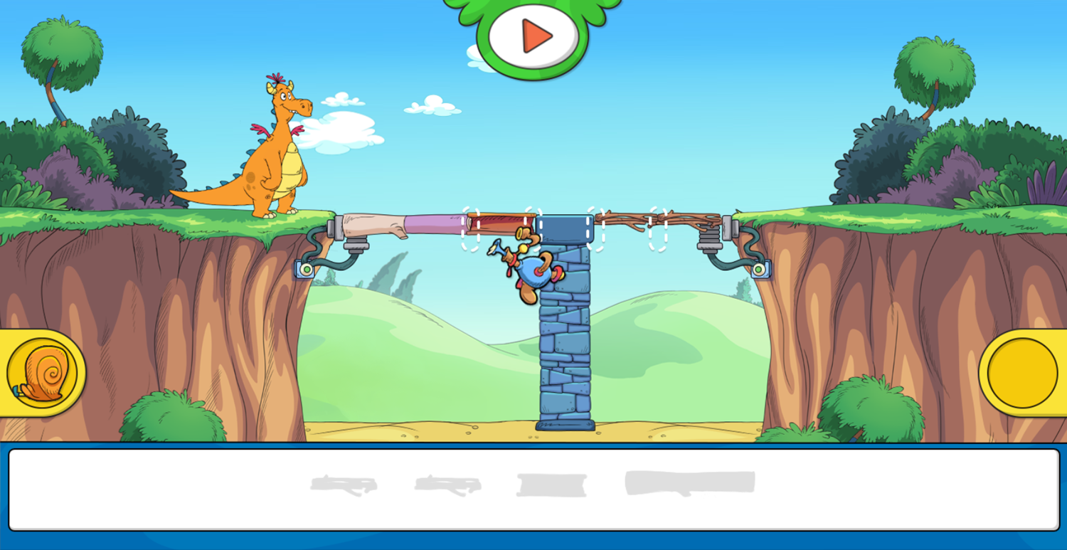 The Cat in the Hat Bridge-a-Rama Game Play Screenshot.