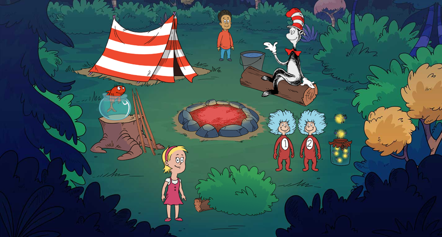 The Cat in the Hat Camp Time Game Campfire Set Screenshot.