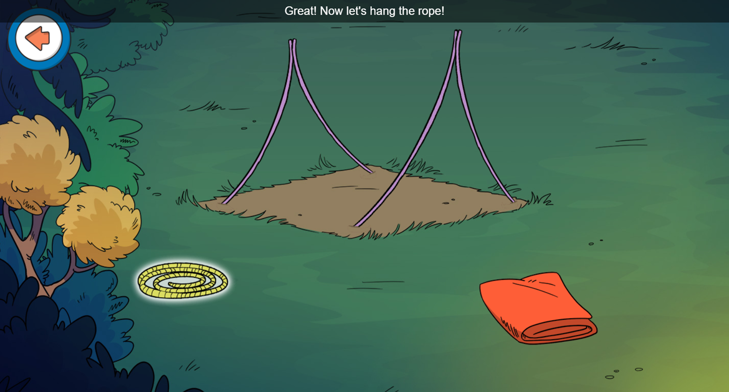 The Cat in the Hat Camp Time Game Hang Rope Screenshot.