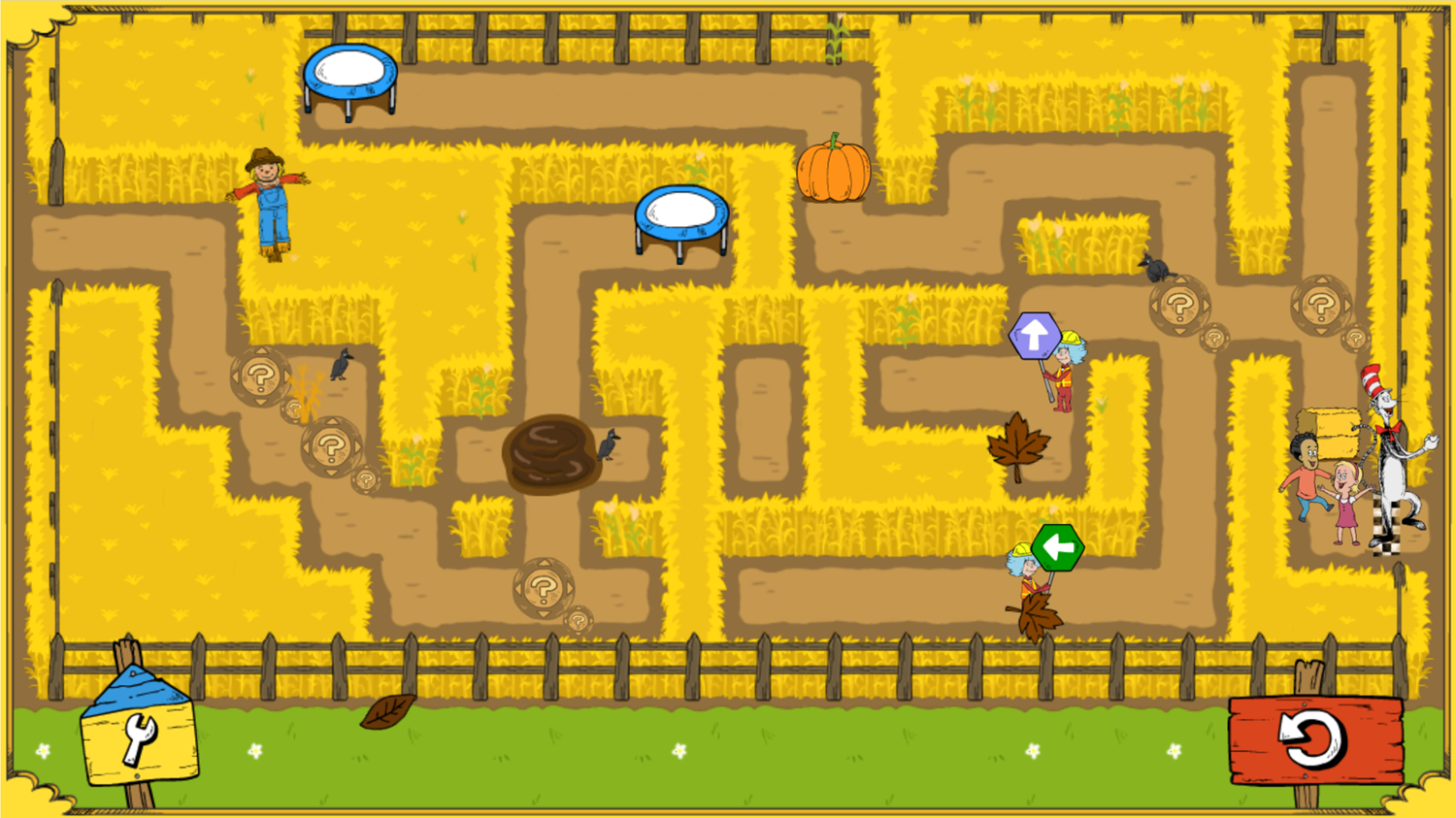 The Cat in the Hat Corn Maze Craze Game Playing Maze Screenshot.